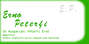 erno peterfi business card