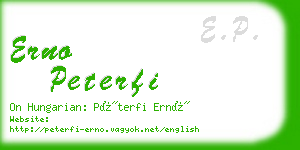 erno peterfi business card